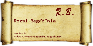 Rozsi Begónia névjegykártya